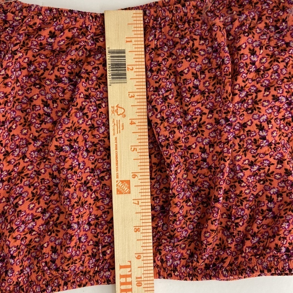 Sky & Sparrow Coral Floral Crop Top Size Medium NWT - Picture 6 of 10